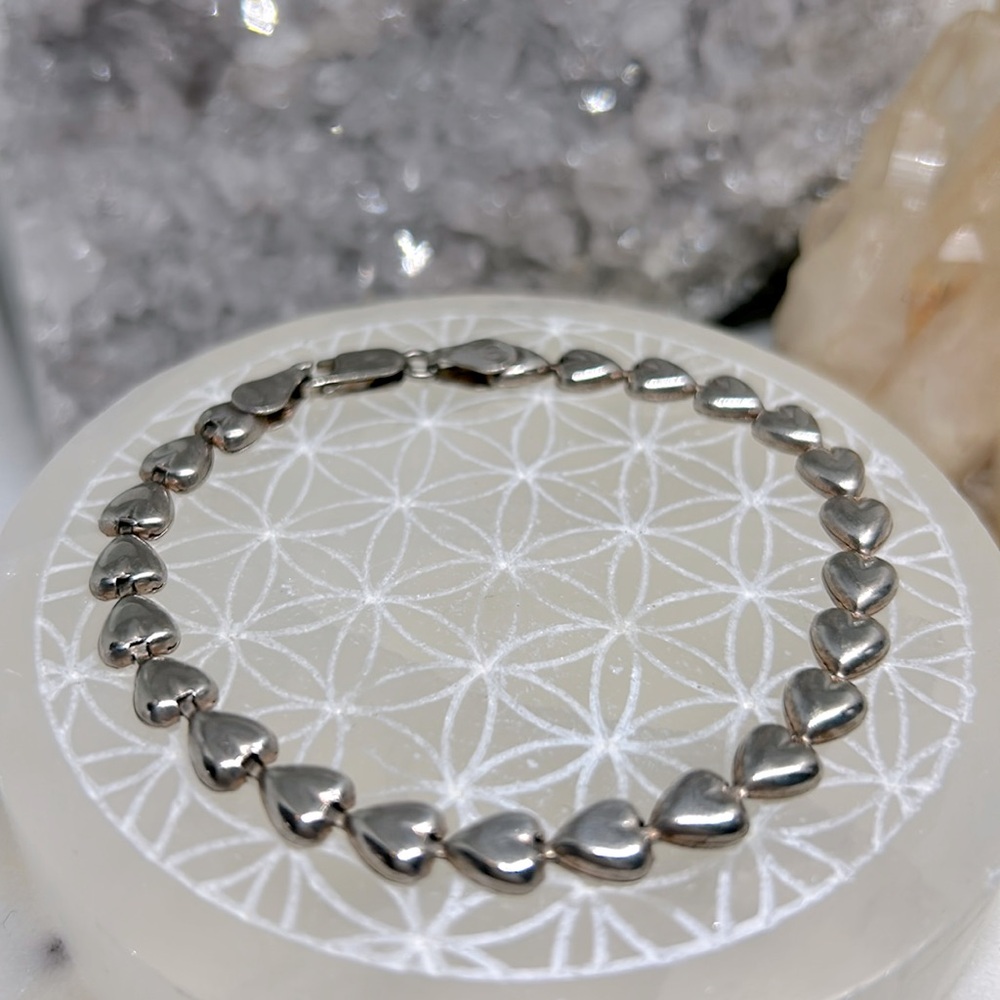 Vintage puffy heart bracelet 925